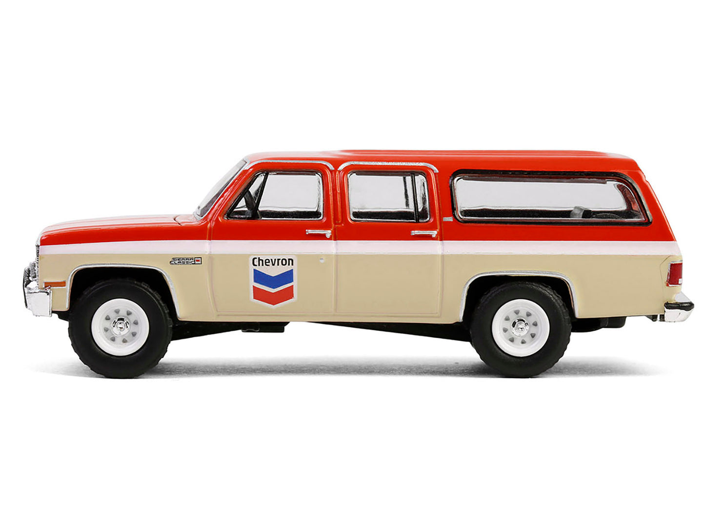 GreenLight 1988 GMC Suburban Sierra Classic C10 "Chevron" Orange and Beige with White Stripes "Chevron Special Edition" Series 1 1/64 Diecast Model Car by <h2>1988 Greenlight</h2> <p>High-quality perf