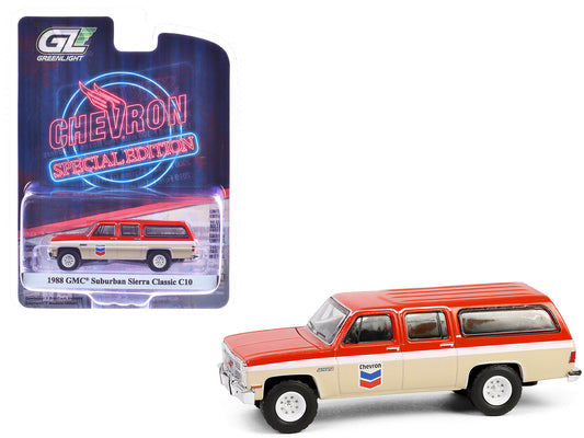 1988 GMC Suburban Sierra Classic C10 "Chevron" Orange and Beige with White Stripes "Chevron Special Edition" Series 1 1/64 T&y Diecast Model Car by Greenlight