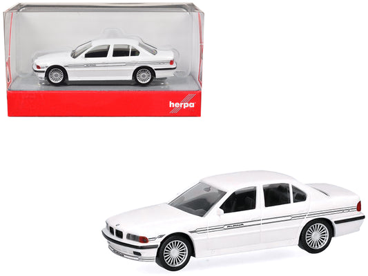 BMW Alpina B12 White 1/87 (HO) Plastic Model Car by Herpa T&y