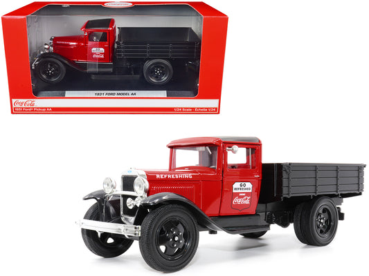 1931 Ford Model AA Pickup Truck Red and Black "Go Refreshed - Drink Coca-Cola" 1/24 T&y Diecast Model Car by Motor City Classics