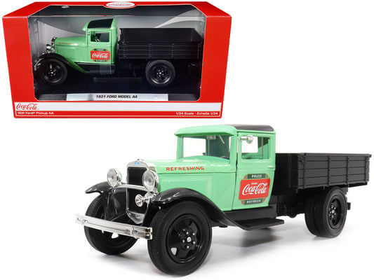1931 Ford Model AA Pickup Truck Light Green and Black "Pause. Refresh. Drink Coca-Cola" 1/24 T&y Diecast Model Car by Motor City Classics