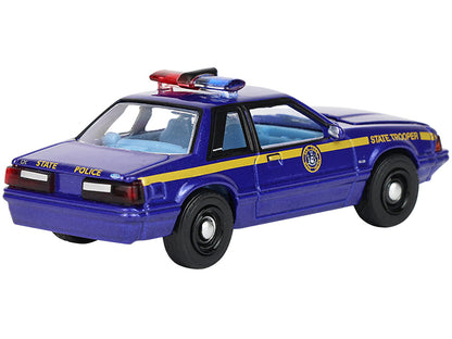 GreenLight 1988 Ford Mustang "New York State Police" Blue with Yellow Stripes and Interior "Hot Pursuit" Series 8 1/64 Diecast Model Car by <h2>1988 Greenlight</h2> <p>High-quality perfect for collect