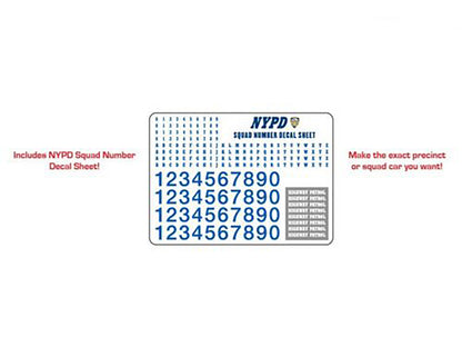2011 Ford Crown Victoria Police New York Police Department (NYPD) with NYPD Squad Number Decal Sheet Hobby Exclusive 1/64 Diecast Model Car by Greenlight