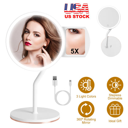 7.48In 5X Magnifying Lighted Makeup Mirror Dimmable Magnification With Lights V