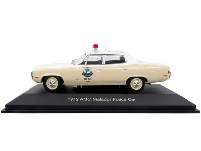 1972 AMC Matador Police Car White and Beige 1/43 Diecast by Iconic Replicas