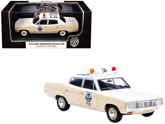 1972 AMC Matador Police Car "Phoenix Police Department" White and Beige 1/43 T&y Diecast Model by Iconic Replicas