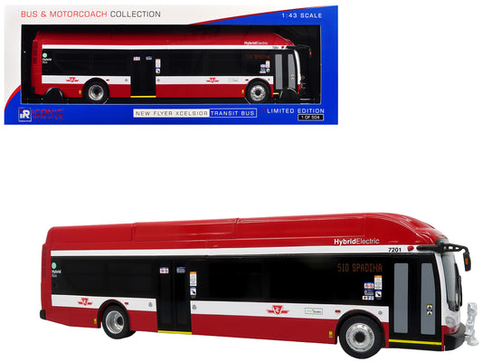 New Flyer Xcelsior Transit Bus Bank "TTC – Toronto Transit Commission" Red and White "The Bus & Motorcoach Collection" Limited Edition to 504 Pieces Worldwide 1/43 Model by Iconic Replicas T&y