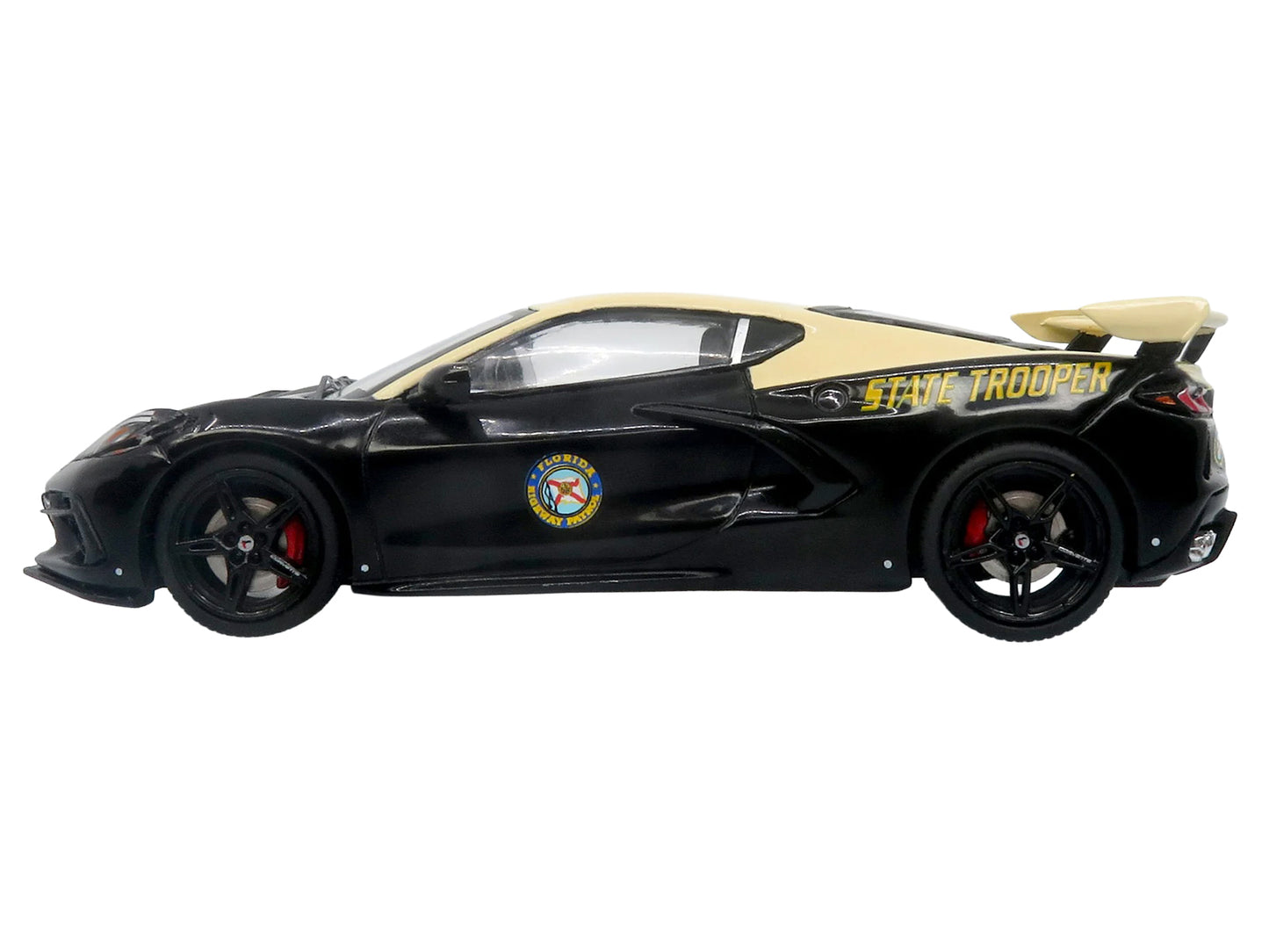 2023 Chevrolet Corvette C8 Stingray Police Interceptor "Florida Highway Patrol (FHP)" Black with Cream Top 1/43 T&y Diecast Model by Iconic Replicas