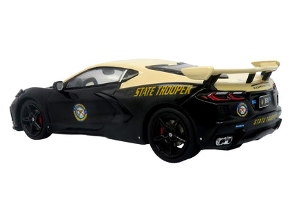 2023 Chevrolet Corvette C8 Stingray Police Interceptor "Florida Highway Patrol (FHP)" Black with Cream Top 1/43 T&y Diecast Model by Iconic Replicas
