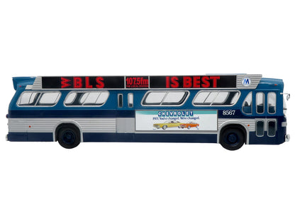 1963 GM TDH-5303 Transit Bus "MTA New York City Surface Transit" Blue Two-Tone with Graphics "The Bus & Motorcoach Collection" Limited Edition to 504 pieces Worldwide  1/43 Plastic Model by Iconic Replicas T&y
