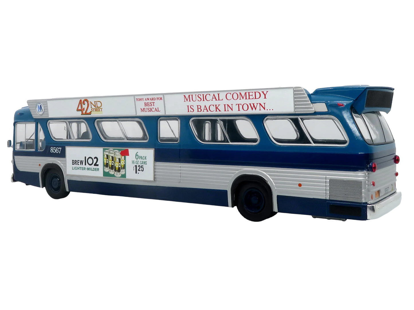 1963 GM TDH-5303 Transit Bus "MTA New York City Surface Transit" Blue Two-Tone with Graphics "The Bus & Motorcoach Collection" Limited Edition to 504 pieces Worldwide  1/43 Plastic Model by Iconic Replicas T&y