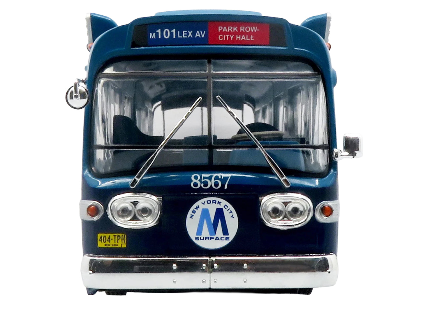 1963 GM TDH-5303 Transit Bus "MTA New York City Surface Transit" Blue Two-Tone with Graphics "The Bus & Motorcoach Collection" Limited Edition to 504 pieces Worldwide  1/43 Plastic Model by Iconic Replicas T&y