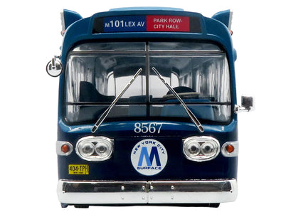 1963 GM TDH-5303 Transit Bus "MTA New York City Surface Transit" Blue Two-Tone with Graphics "The Bus & Motorcoach Collection" Limited Edition to 504 pieces Worldwide  1/43 Plastic Model by Iconic Replicas T&y