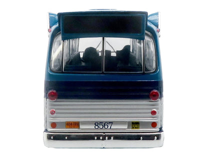 1963 GM TDH-5303 Transit Bus "MTA New York City Surface Transit" Blue Two-Tone with Graphics "The Bus & Motorcoach Collection" Limited Edition to 504 pieces Worldwide  1/43 Plastic Model by Iconic Replicas T&y