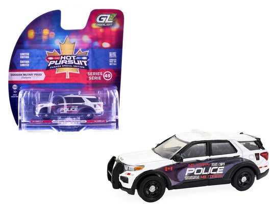 2024 Ford Police Interceptor Utility "Canada Military Police" White with Graphics "Hot Pursuit - Canada Special Edition" Series 1/64 T&y Diecast Model Car by Greenlight