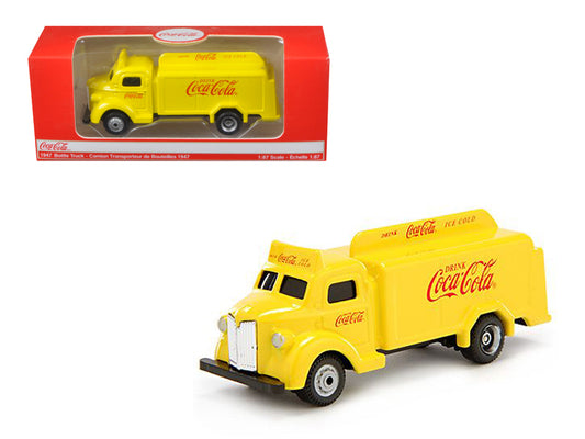 1947 Coca Cola Delivery Bottle Truck Yellow 1/87 T&y Diecast Model by Motorcity Classics