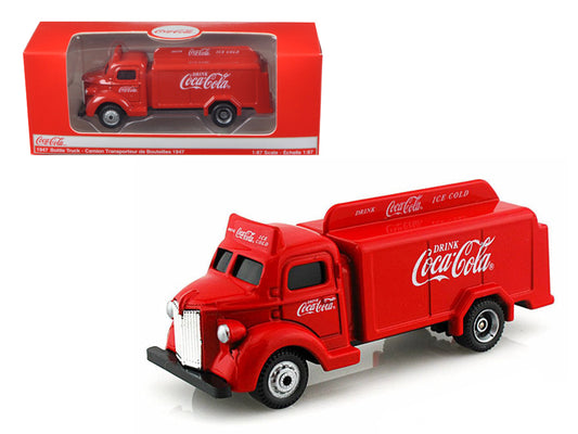 1947 Coca Cola Delivery Bottle Truck Red 1/87 T&y Diecast Model by Motorcity Classics