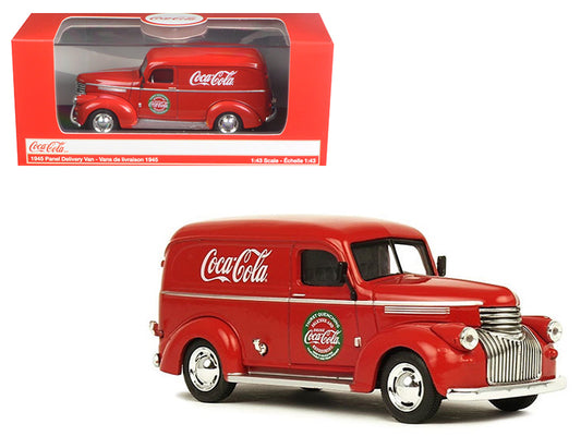 1945 Panel Delivery Van "Coca-Cola" Red 1/43 T&y Diecast Model Car by Motorcity Classics