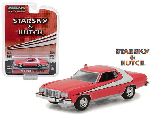 1976 Ford Gran Torino Red White Stripe 1/64 Diecast Model Car - Greenlight