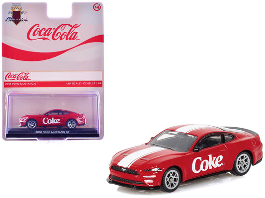 2018 Ford Mustang GT "Coca-Cola" Red with White Stripes 1/64 T&y Diecast Model by Motorcity Classics