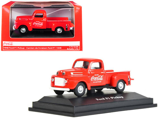 1948 Ford F1 Pickup Truck "Coca-Cola" Red 1/72 T&y Diecast Model Car by Motorcity Classics