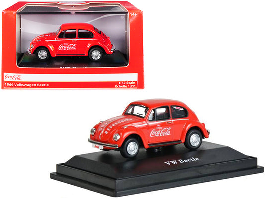 1966 Volkswagen Beetle "Coca-Cola" Red 1/72 T&y Diecast Model Car by Motorcity Classics