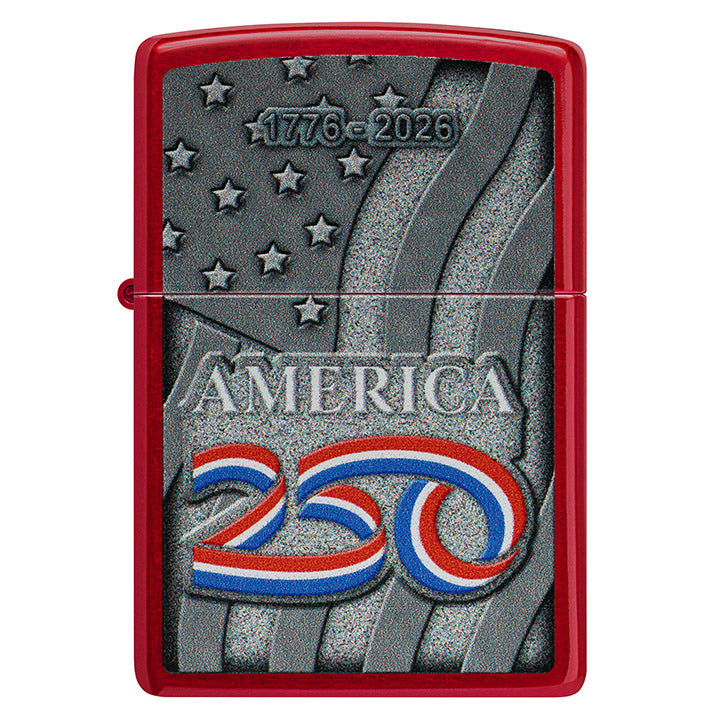 Zippo Windproof Lighter America250™ Color Image - Candy Apple Red