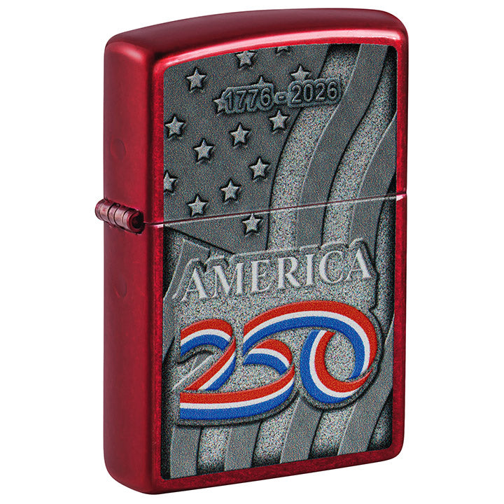 Zippo Windproof Lighter America250™ Color Image - Candy Apple Red
