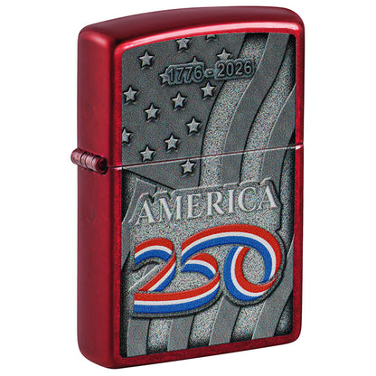 Zippo Windproof Lighter America250™ Color Image - Candy Apple Red