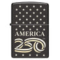 Zippo Windproof Lighter America250™ Laser Two-Tone - High Polish Black