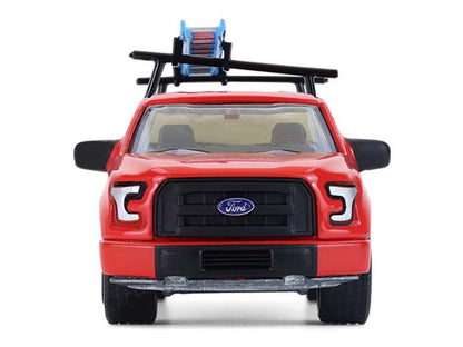 GreenLight 2015 Ford F-150 Pickup Truck with Ladder Rack Red Black Stripes "Down on the Farm" Series 11 1/64 Diecast Model by <h2>2015 Greenlight</h2> <p>High-quality car perfect for collectors and en