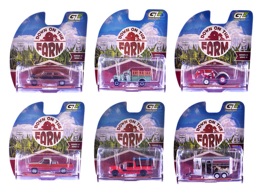 "Down on the Farm" Series 11 Set of 6 pieces 1/64 T&y Diecast Models by Greenlight