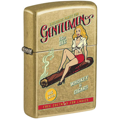 Zippo Whiskey and Cigars Party Pin-up Girl - Street Brass