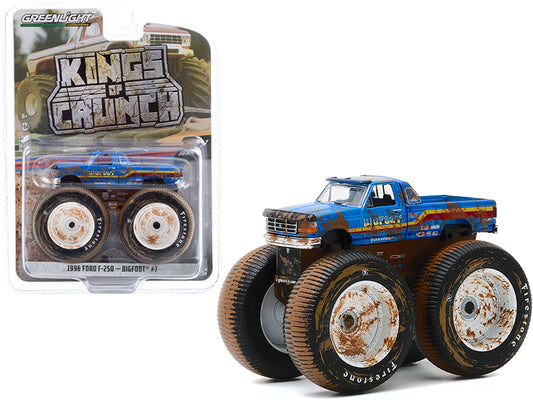 1996 Ford F-250 Monster Truck Blue (Dirty ) 1/64 Diecast Model - Greenlight