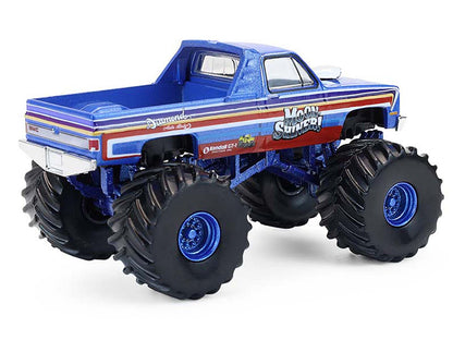 GreenLight 1982 GMC Sierra 2500 Monster Truck "Moonshiner!" Blue Metallic with Stripes "Kings of Crunch" Series 16 1/64 Diecast Model Car by <h2>1982 Greenlight</h2> <p>High-quality perfect for collec