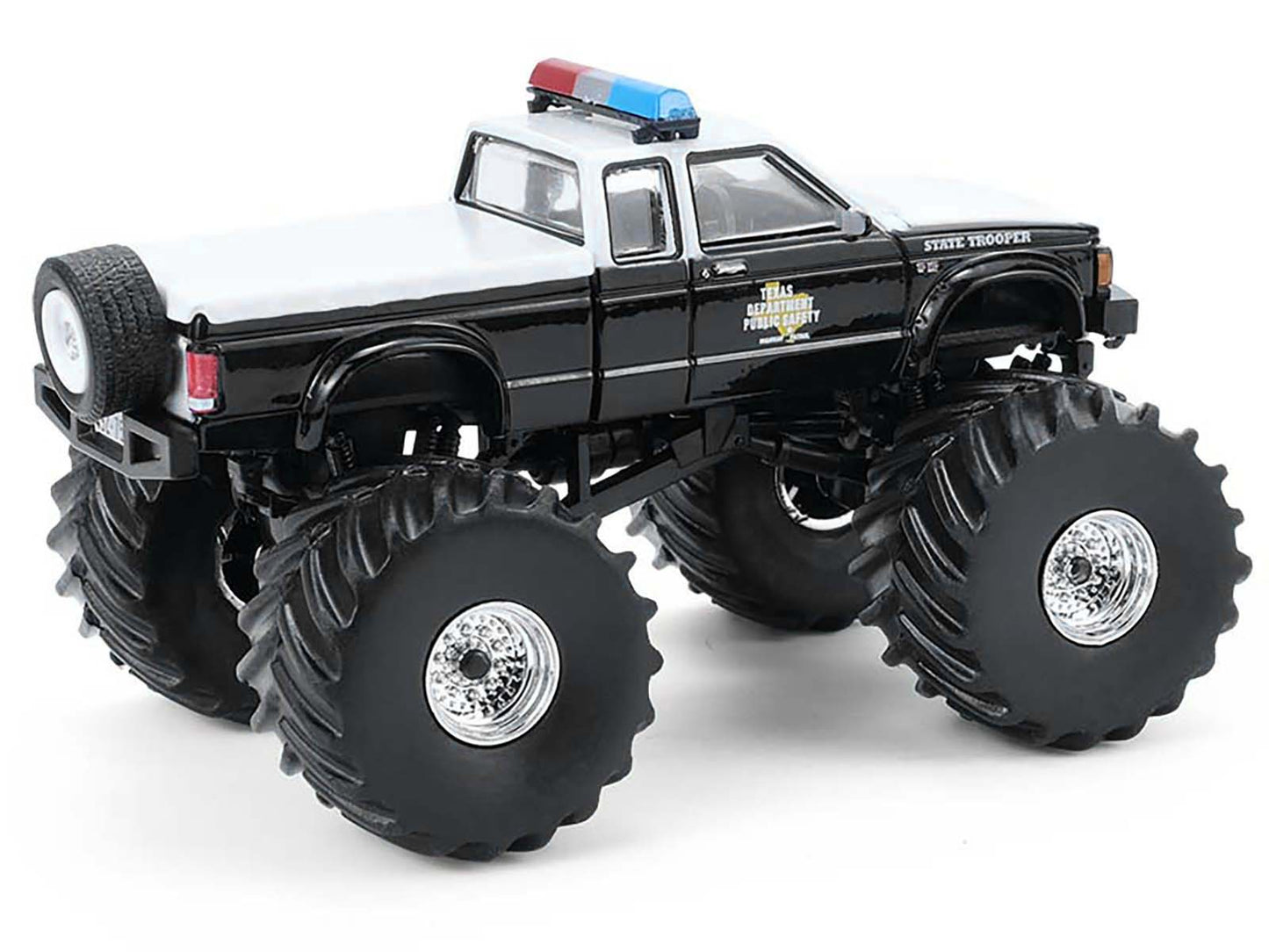 GreenLight 1990 GMC S-15 Monster Truck "Texas Department of Public Safety" Black and White "Kings Crunch - Hot Pursuit" Special Edition 1/64 Diecast Model Car by <h2>1990 Greenlight</h2> <p>High-quali