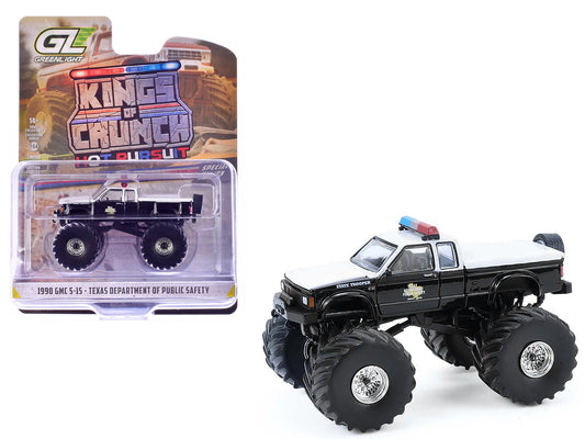 1990 GMC S-15 Monster Truck "Texas Department of Public Safety" Black and White "Kings of Crunch - Hot Pursuit" Special Edition 1/64 T&y Diecast Model Car by Greenlight