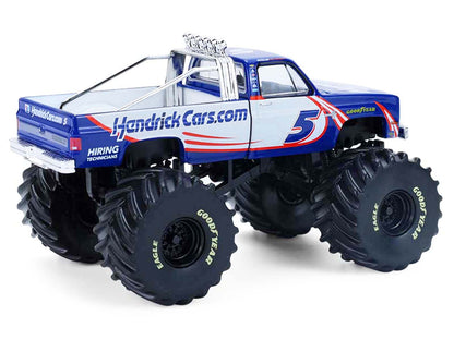 1981 Chevrolet K20 Monster Truck #5 "HendrickCars.com" Blue and White with Graphics "Kings of Crunch - Hendrick Motorsports Tribute" Special Edition 1/64 T&y Diecast Model Car by Greenlight