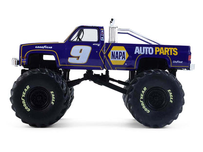 1984 Chevrolet C20 Monster Truck #9 "NAPA" Blue with Graphics "Kings of Crunch - Hendrick Motorsports Tribute" Special Edition 1/64 T&y Diecast Model Car by Greenlight