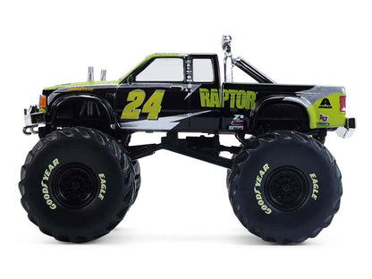 1986 Chevrolet S10 Monster Truck #24 "Raptor" Black and Green with Graphics "Kings of Crunch - Hendrick Motorsports Tribute" Special Edition 1/64 T&y Diecast Model Car by Greenlight