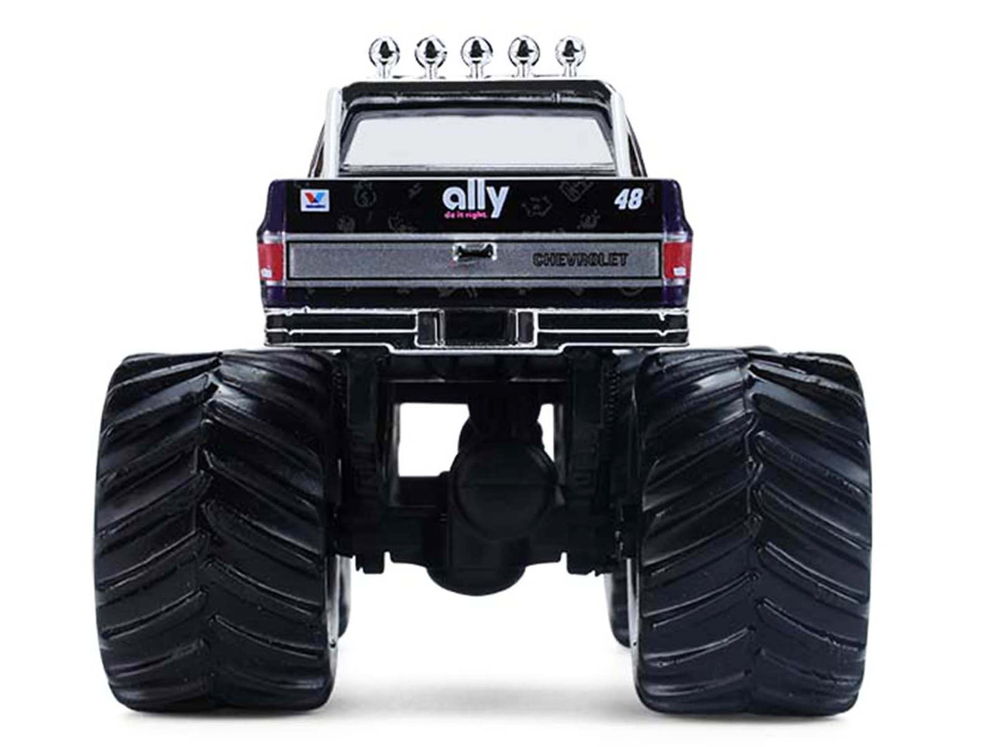 1984 Chevrolet Silverado Monster Truck #48 "Ally" Black and Purple with Graphics "Kings of Crunch - Hendrick Motorsports Tribute" Special Edition 1/64 T&y Diecast Model Car by Greenlight