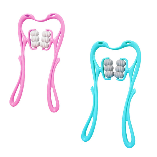 Neck Roller Massager 360º Rotatable Trigger Point Portable With 6 Balls For Leg