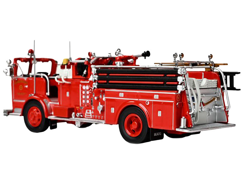 1965 Crown Firecoach Fire Engine "Los Angeles County Fire Department" LA County FD (LACFD) "Emergency!" Series Limited Edition to 2500 pieces Worldwide 1/50 T&y Diecast Model by Iconic Replicas