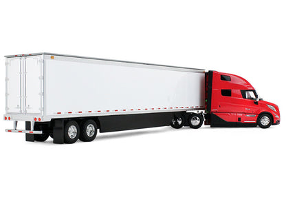 Volvo VNL 860 High-Roof Sleeper and 53' Trailer with Skirts Red with White Trailer 1/50 Diecast Model by First Gear