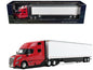 Volvo VNL 860 High-Roof Sleeper and 53' Trailer with Skirts Red with White Trailer 1/50 Diecast Model by First Gear