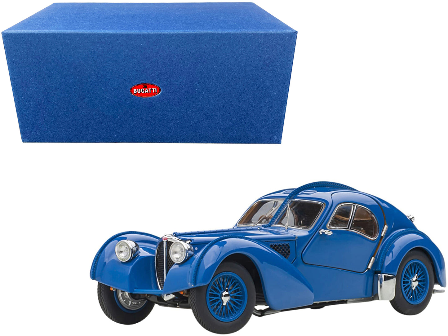 1938 Bugatti Type 57SC Atlantic with Metal Wire-Spoke Wheels Blue 1/43 Diecast Model Car by Autoart <h2>1938 Autoart</h2> <p>High-quality perfect for collectors and enthusiasts. Features detailed inte