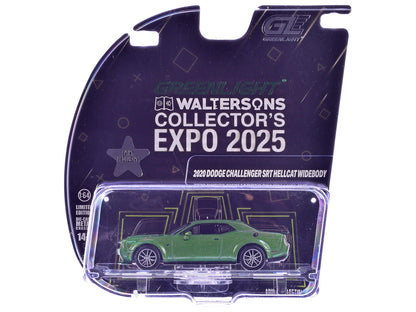 GreenLight 2020 Dodge Challenger SRT Hellcat Widebody F8 Green Metallic with Black Indiana Stripes "2025 Waltersons Collector's Expo Exclusive" 1/64 Diecast Model Car by <h2>2020 Greenlight</h2> <p>Hi