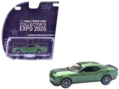 GreenLight 2020 Dodge Challenger SRT Hellcat Widebody F8 Green Metallic with Black Indiana Stripes "2025 Waltersons Collector's Expo Exclusive" 1/64 Diecast Model Car by <h2>2020 Greenlight</h2> <p>Hi