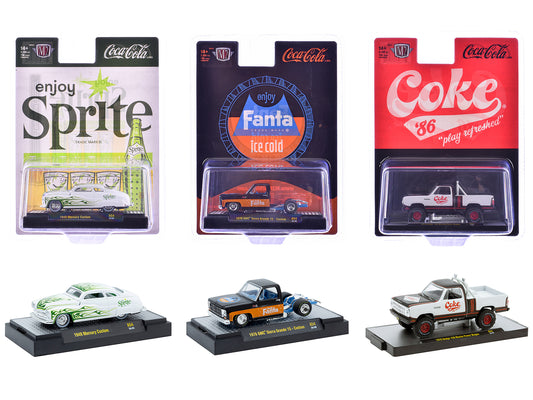 "Sodas" Set of 3 pieces Release 54 Limited Edition to 10000 pieces Worldwide 1/64 T&y Diecast Model Cars by M2 Machines