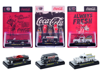"Coca-Cola" Set of 3 pieces Release 65 Limited Edition to 4800 pieces Worldwide 1/64 T&y Diecast Models by M2 Machines